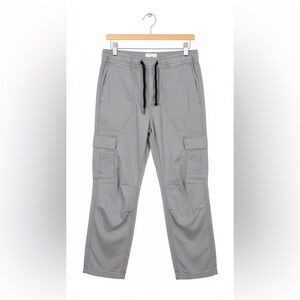 H&M Light Gray Regular Fit Cargo Pants With Draw Cable Ankles